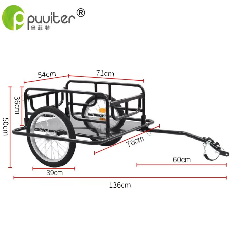 Transfronterizo de carga plegable remolque de bicicleta al aire libre montado en la parte trasera camión de carga cubo bicicleta herramienta de tracción Coche