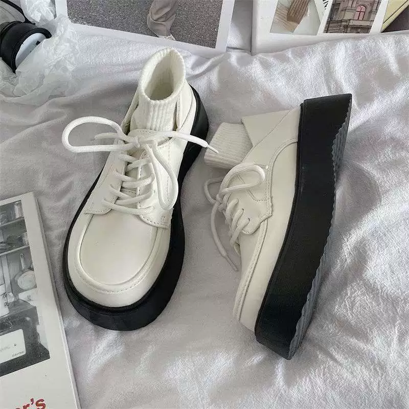 Женские кожаные туфли в британском стиле, весна-осень 2025, новая модель на платформе с толстой подошвой, японский стиль JK, туфли Мэри Джейн с широким носком