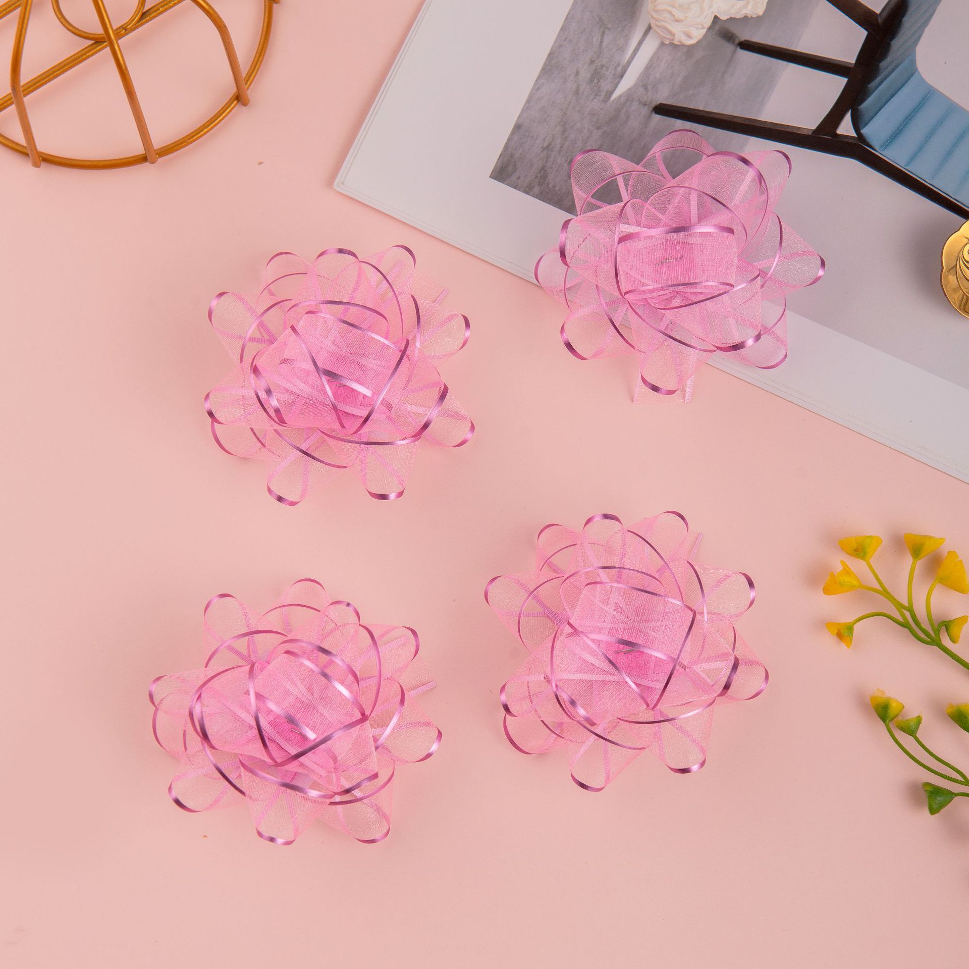 Nuevo paquete de regalo de Navidad de flores transfronterizas 1.6cm * 3 pulgadas 24 paquetes