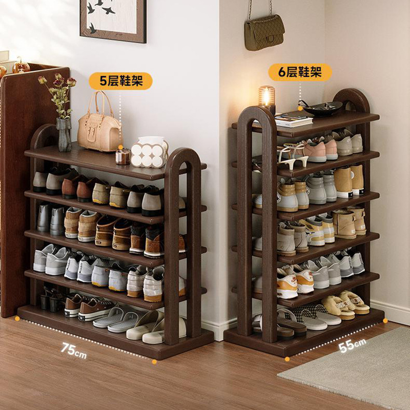 Solid Wood Shoe Rack for Home Entrance Simple Shoe Cabinet 2025 New Small Shoe Rack Storage Rack Multi-Layer Storage Rack
