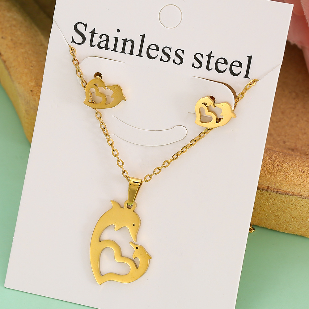 Großhandel Schmuck Einfacher Stil Pentagramm Auge Schmetterling Edelstahl 304 Überzug Schmuck-Set Kabelkette display picture 21