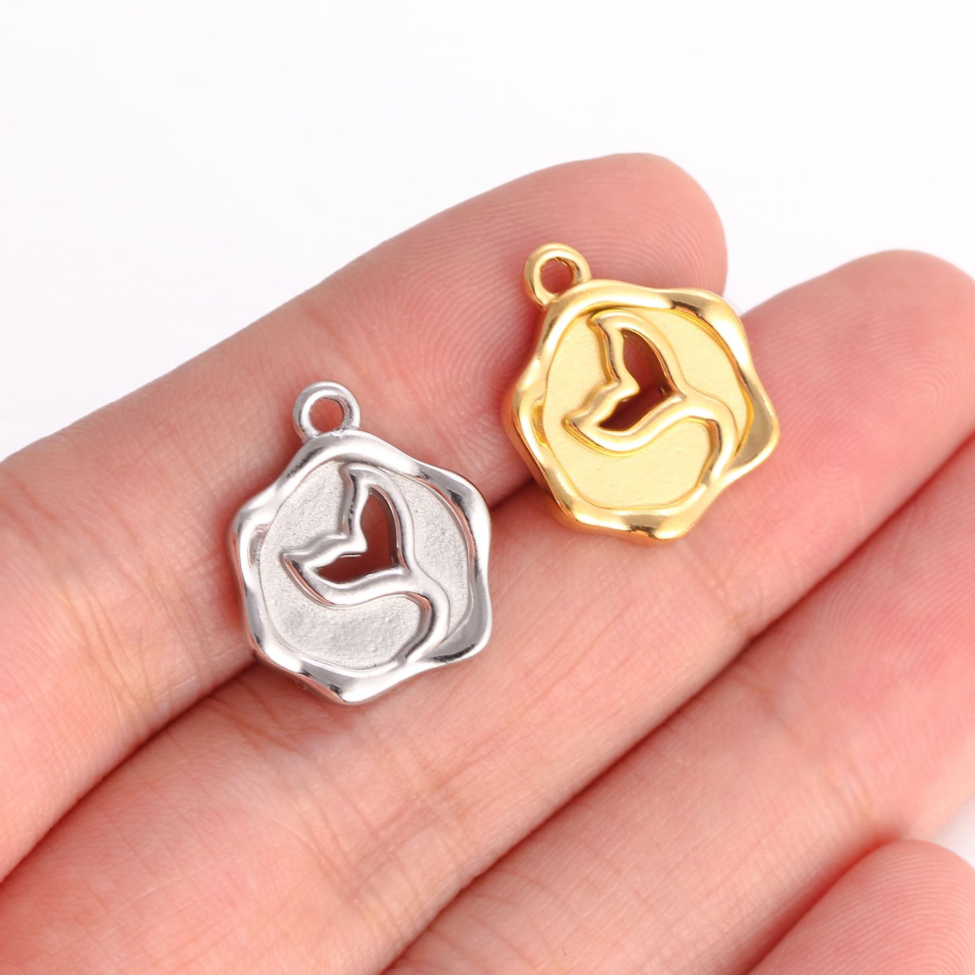 Pendant Jewelry Making Type 3 PCS/Package 14*17mm 304 Stainless Steel Fish Tail Pendant