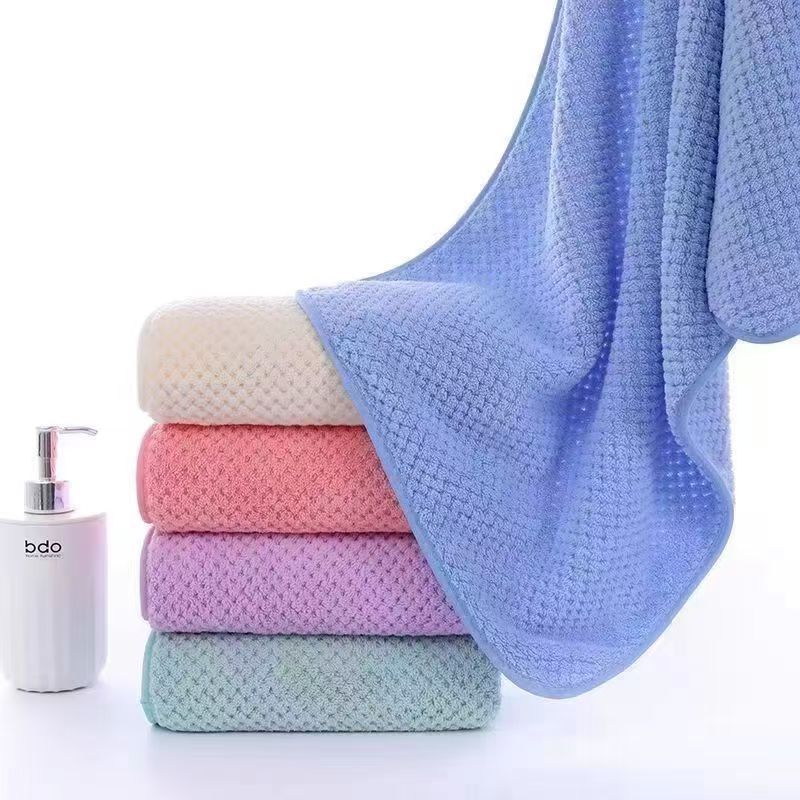Trendy Pineapple Grid Towel Absorbs Water, Doesn't Shed, Is Thicker Softer Than Pure Cotton, Suitable Adults Students_voghion.com