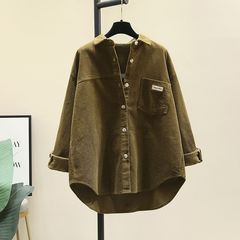 加厚长袖灯芯绒长袖外穿衬衫女秋冬时尚新款衬衣韩版宽松休闲上衣