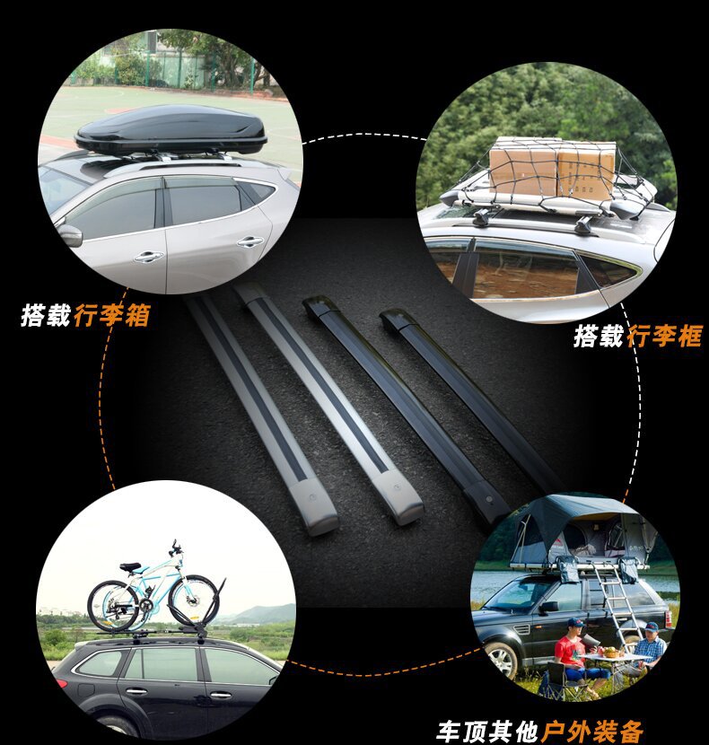 Factory Direct Sales Gm Split Luggage Rack Aluminum Alloy Travel Crossbar Roof Rack Load-Bearing Strong Crossbar Rack