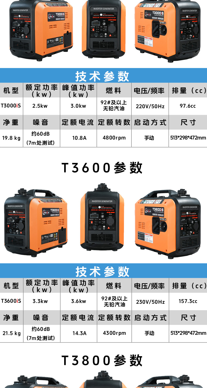 Gasoline Generator Small Outdoor Portable Silent Generator 1-6 Kw High Power Household Generator Set 220V