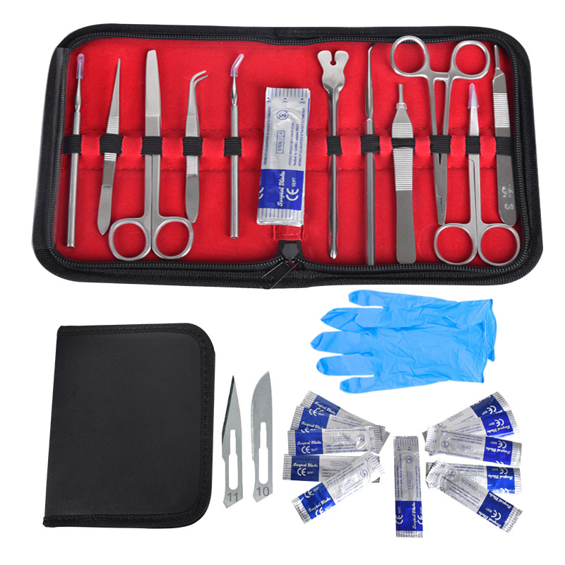 Kit de Herramientas de Disecación y Sutura Set de 22 YES-01 de Acero Inoxidable