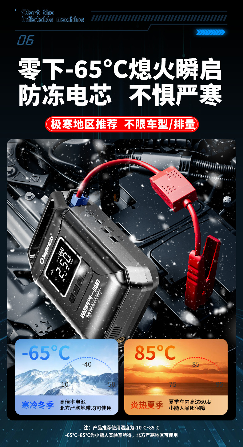 Xiaonengren Car Emergency Jump Starter and Air Pump All-In-One Device, Car Battery Emergency Booster, Magic Device