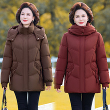 正品冬季短款中年羽绒服女妈妈装简约舒适休闲宽松时尚加厚女外套
