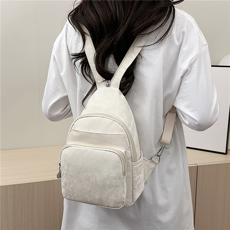 Mochila coreana casual simple, moda multifuncional, bolso de pecho de mujer, gran capacidad, multicapa, mochila de hombro.