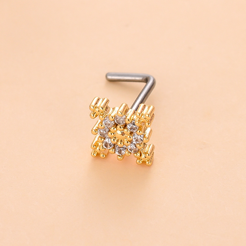 Simple Style Heart Shape Stainless Steel Plating Zircon Nose Studs 1 Piece display picture 19
