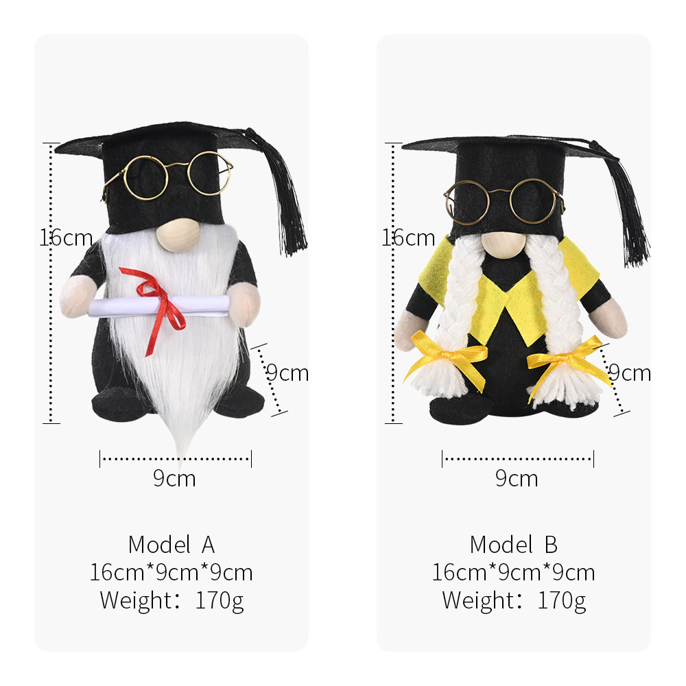 Nuevo transfronterizo negro sombrero de soltero gafas de graduación sin rostro Rudolf muñeca juguete decorativo