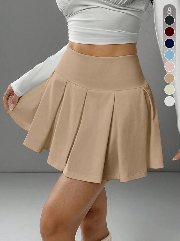 Women's Solid Color High Waist Skorts Casual Fashionable|ru