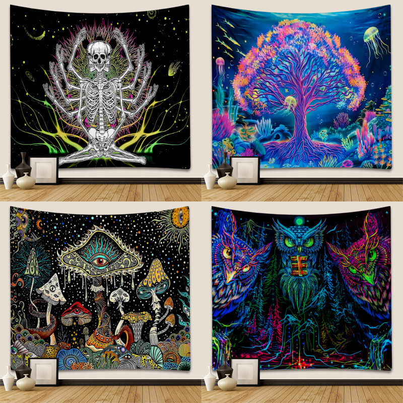 태피스트리 국경 간 인기 아마존 교수형 천 인 배경 천 할로윈 장식 천 보헤미안 사용자 정의