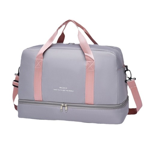 Cross-border travel bag with large capacity, high-end design, retractable handle, independent shoe compartment, can be carried by hand or slung as a travel bag.