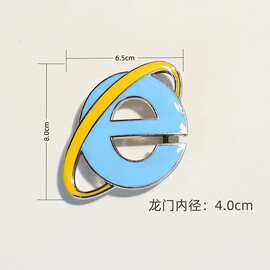 欧美4.0cm滴胶锌合金个性潮流蓝色海洋E字母按扣腰带皮带扣女配件