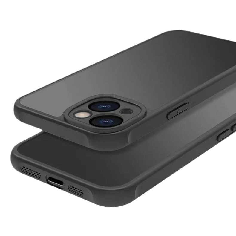 iPhone15promaxに適したつや消し肌の感触、細かい穴のオールインクルーシブブラックアーマーApple 14/16落下防止携帯電話ケース|undefined