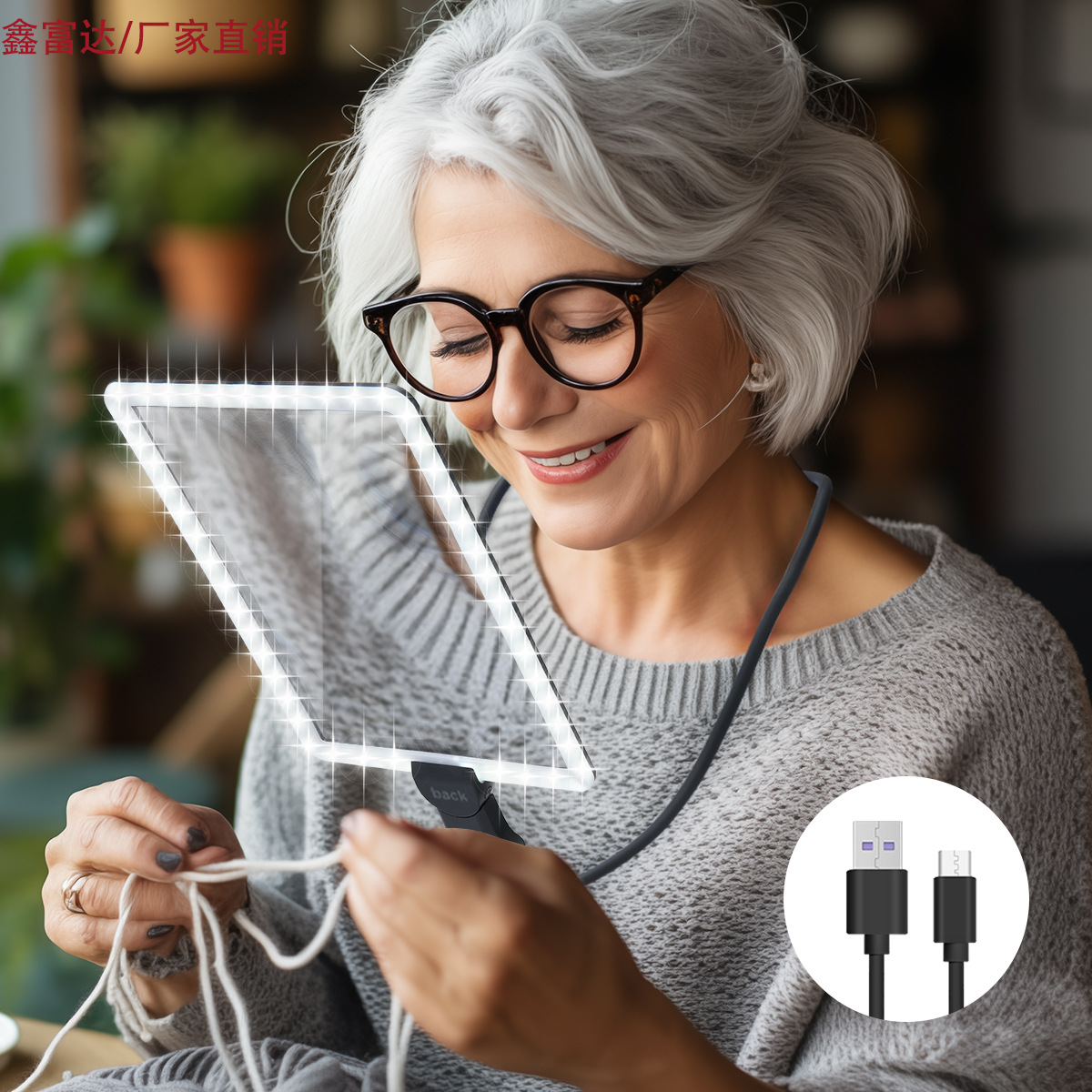 跨境专供高清阅读放大镜看书专用老人放大镜高倍带灯厂家批发现货