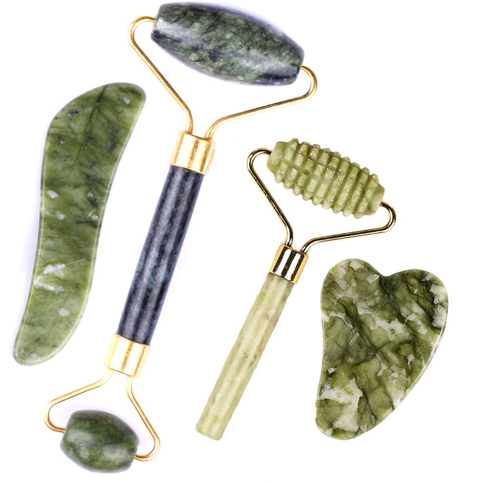 Manufacturer wholesale single-head jade roller massager green xiuyan jade massage direct supply customized link for beauty customers