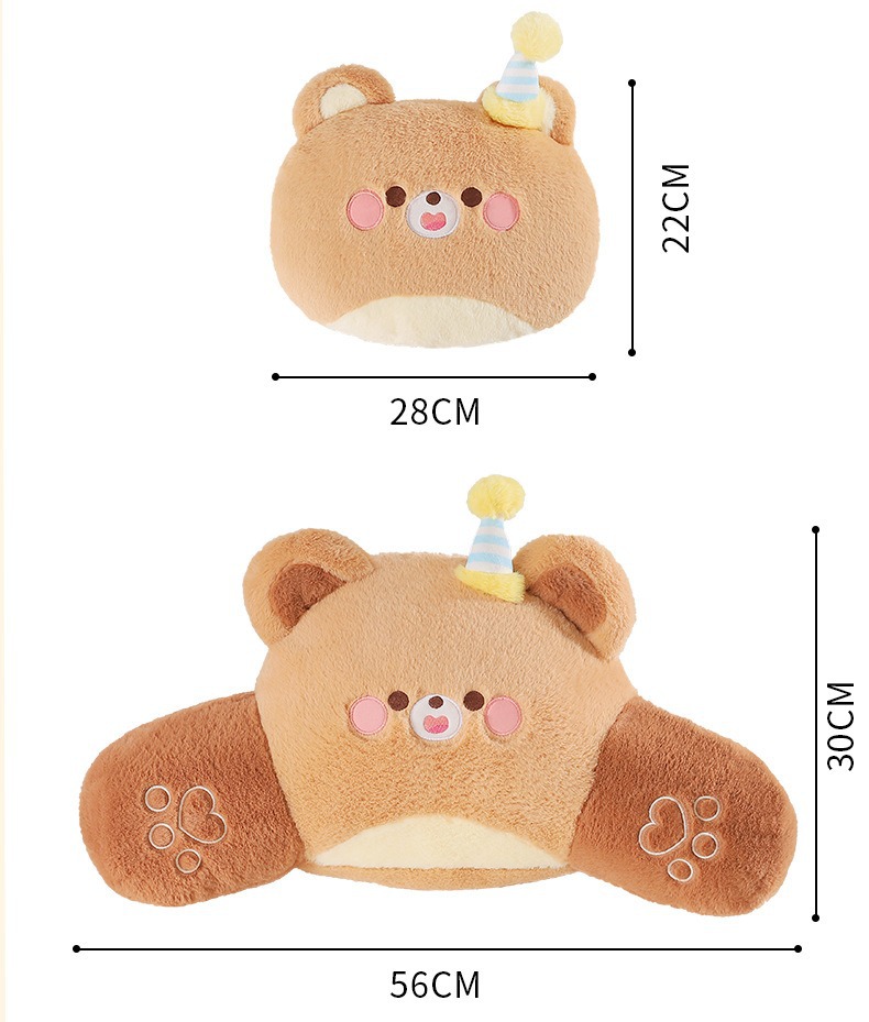 Car Headrest Waist Car Cartoon Pillow Cushion Plush Cute Seat Neck Pillow Seat Back Waist Car Car Supplies