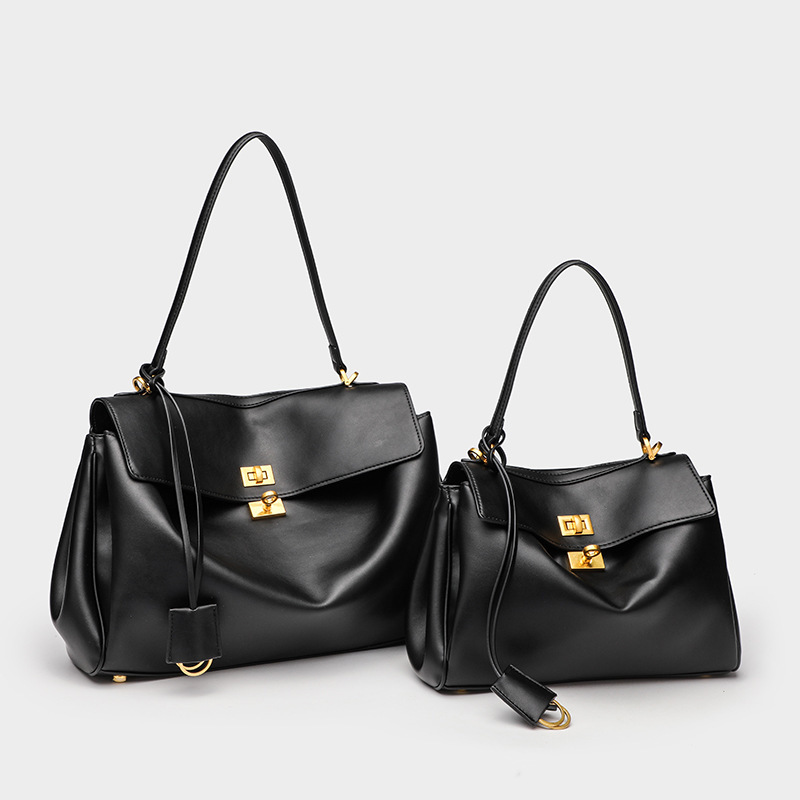 rodeobag2024新款网红款真皮锁扣腋下包单肩斜挎休闲通勤凯莉女包