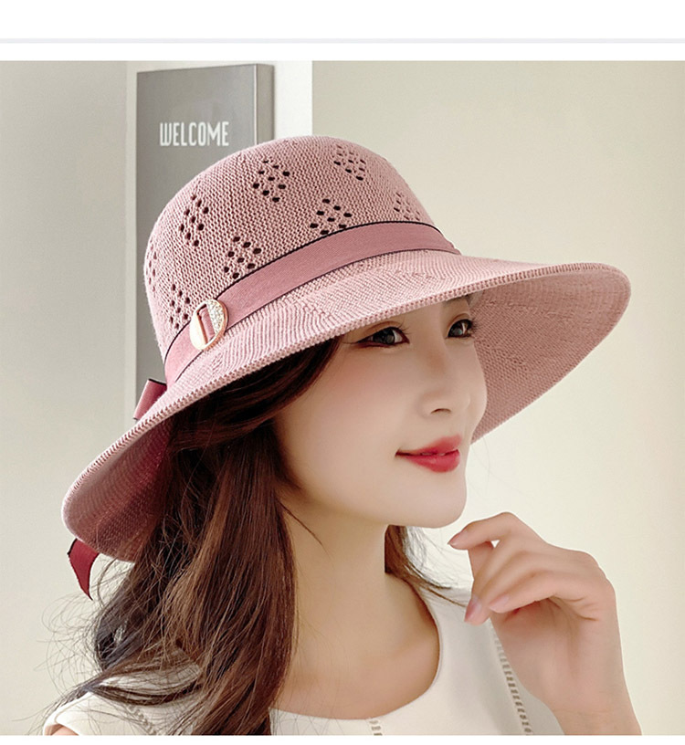 Women's Simple Style Solid Color Wide Eaves Sun Hat display picture 5