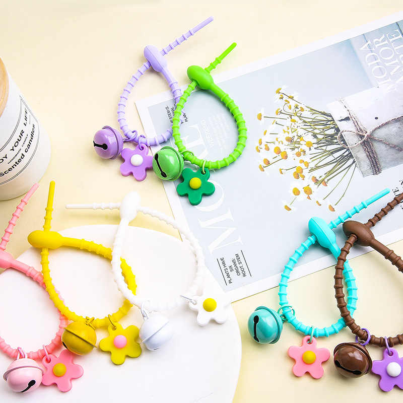 Colorful Silicone Rope Tie Soft Glue Flower Bell Accessories Small Fresh Simple Keychain Women's Bag Hanging Ornaments Wholesale Colorful Silicone Rope Tie Soft Glue Flower Bell Accessories Small Fresh Simple Keychain Women's Bag Hanging Ornaments Wholesale