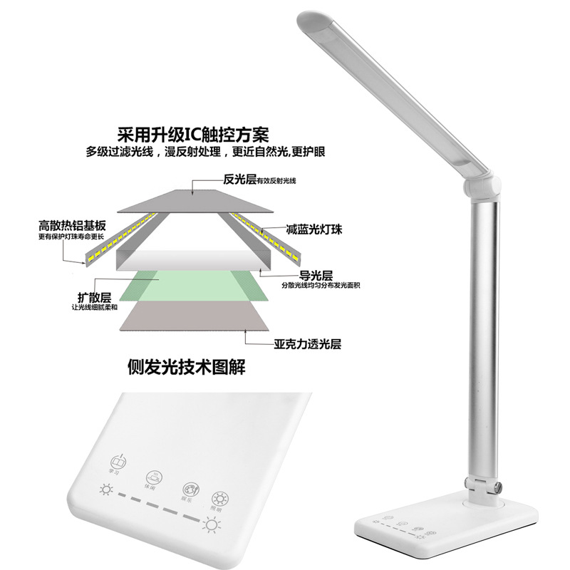 【清货】led台灯 现代简约 创意卧室触摸折叠办公学习护眼阅读灯|ms