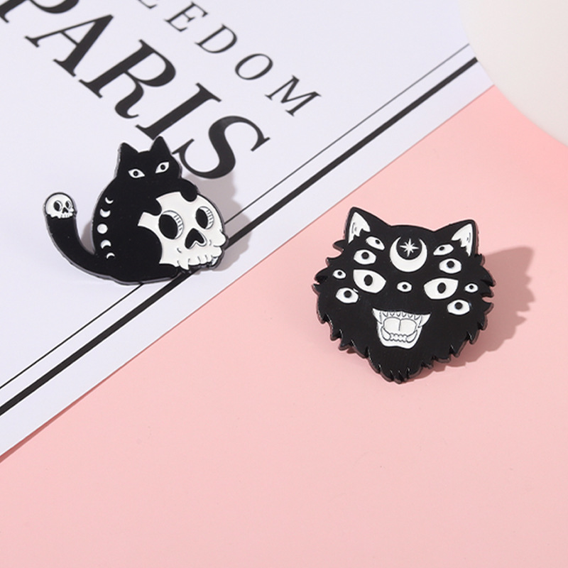 Fashion Cat Skull Alloy Plating Unisex Brooches display picture 2