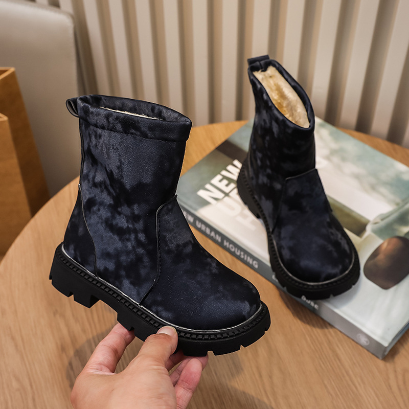 2024 Winter New Girls' Thick Warm Leather Children's Snow Baby Cotton Boots Trendy_voghion.com