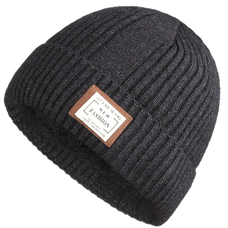 Chapeau d'extérieur extra épais pour homme, bonnet d'hiver en laine cachemire avec pull thermique en cachemire, bonnet en coton tricoté, chapeau résistant à l'hiver_voghion.com