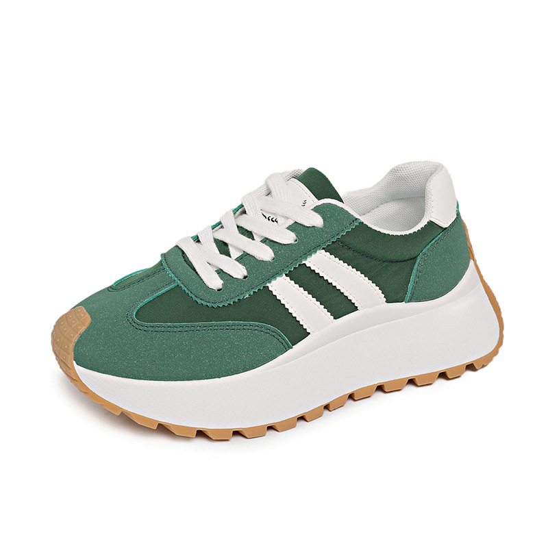 Zapatos de mujer con suela gruesa primavera nuevos zapatos de mujer transpirables de malla tejidos con suela gruesa de altura zapatos de viaje versátiles