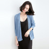 Korean style relaxed solid color knitted cardigan women’s thin sweater