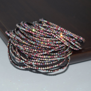 2mm claw chain single row S6 rhinestone thin elastic bracelet bracelet bracelet cross-border gold-plated silver bracelet manufacturers wholesale