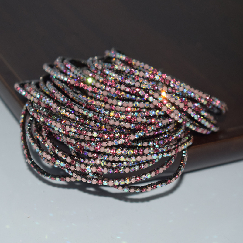 2mm claw chain single row S6 rhinestone thin elastic bracelet bracelet bracelet cross-border gold-plated silver bracelet manufacturers wholesale