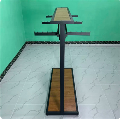 Display Rack, Six-Arm Island Stand, Stainless Steel Hanger, Shopping Mall Floor Standing, Double-Sided, Women's Clothing Store Shelf