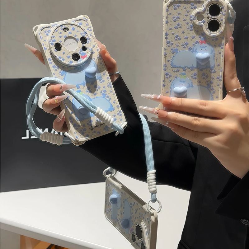 Lan Cuihua 犬ストラップ iPhone Apple 16 携帯電話ケース Huawei p70vivoppo Xiaomi 15 ソフトケースに適しています|undefined