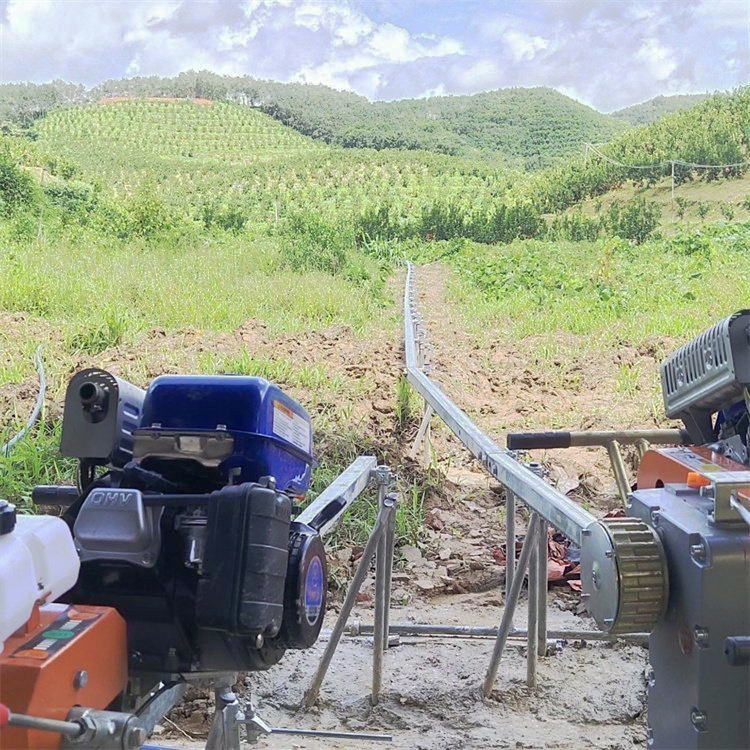 山地果园单轨运输车 爬坡载货搬运车轨道运输机 自走式汽油小火车