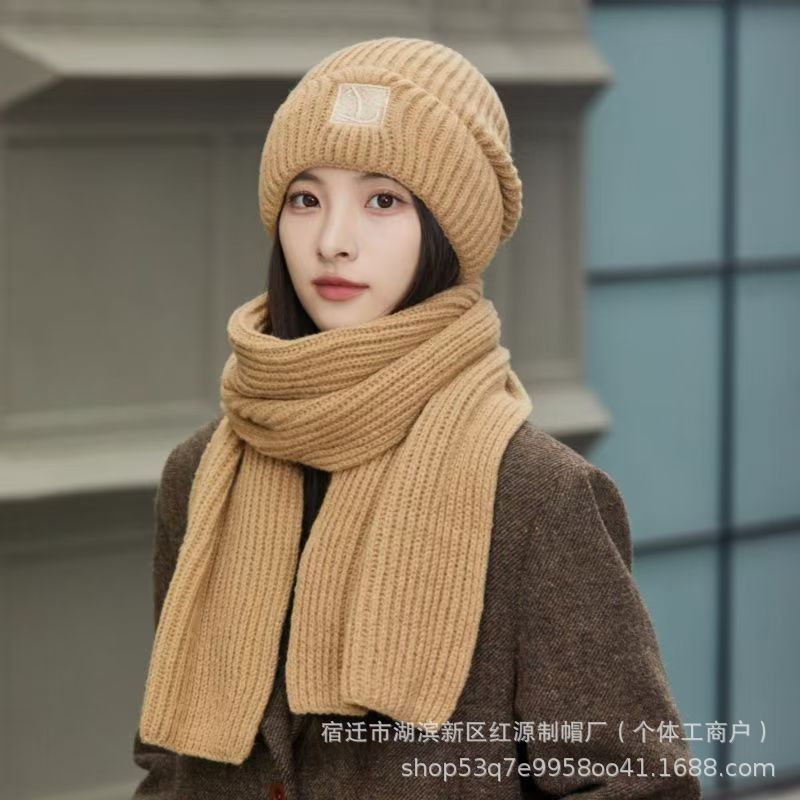 新款毛线帽子女秋冬季加绒加厚保暖堆堆冷帽大头围护耳百搭针织帽|undefined