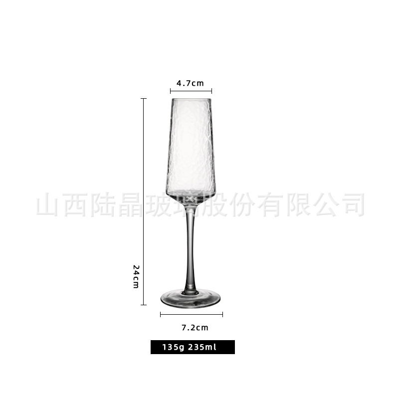 Simple martillado rojo vino vidrio hogar copa de vidrio soplado a mano taza de cristal vidrio de vino del hogar