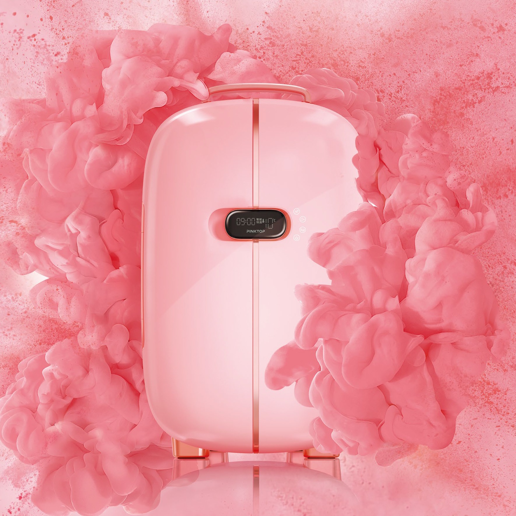 Wow, refrigerador de belleza personalizado, refrigerador portátil retro de 12L, pantalla digital de dos puertas, mini refrigerador cosmético personalizado