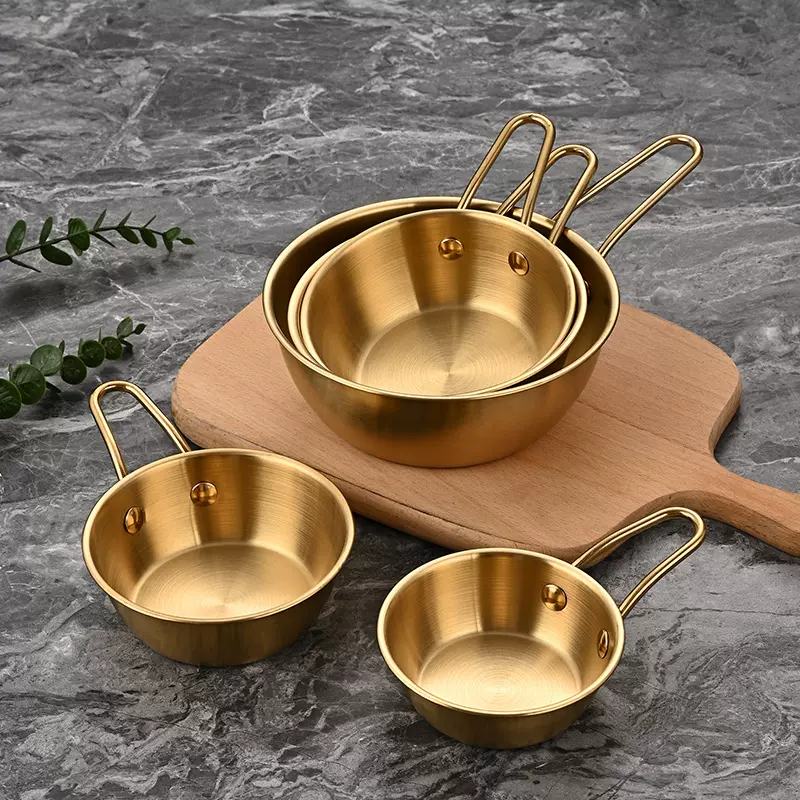 韩式同款米酒碗料理店带柄泡菜碗户外雪拉碗304不锈钢碗锅具