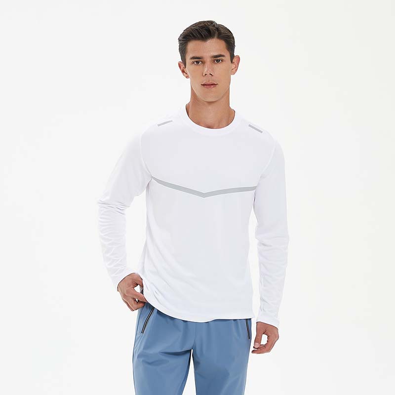 Lulu primavera y otoño hombres deportes al aire libre ocio cuello redondo manga larga Top running fitness entrenamiento de secado rápido camiseta transpirable U