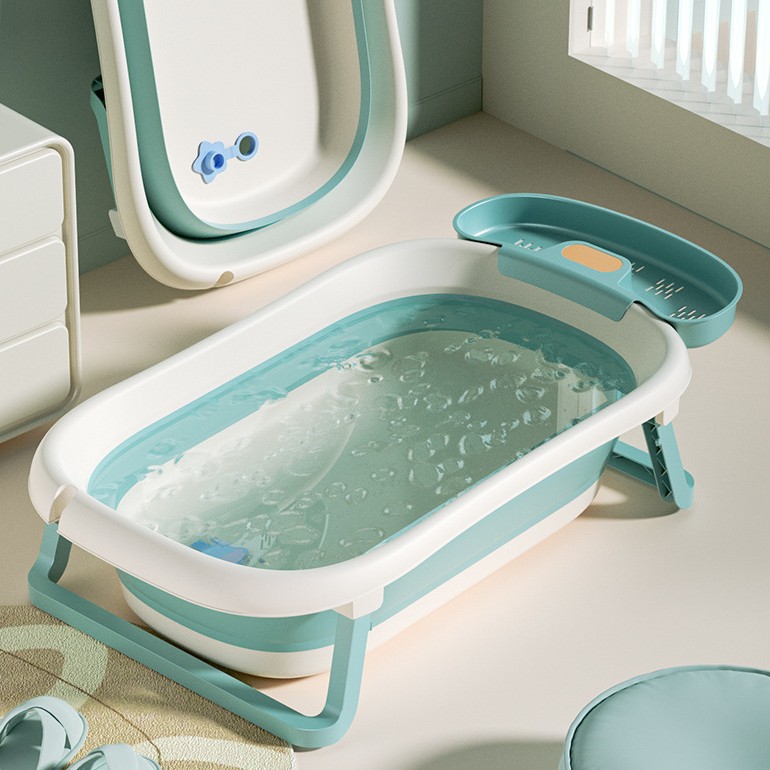 Bañera de bebé plegable bebé sentado y acostado gran cubo de baño niños hogar recién nacido suministros para niños