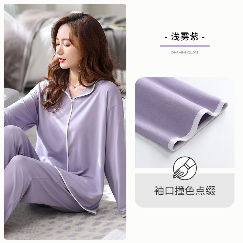 2023 nuevos pijamas de primavera y otoño las mujeres 100% algodón inicio desgaste manga larga alto sentido traje