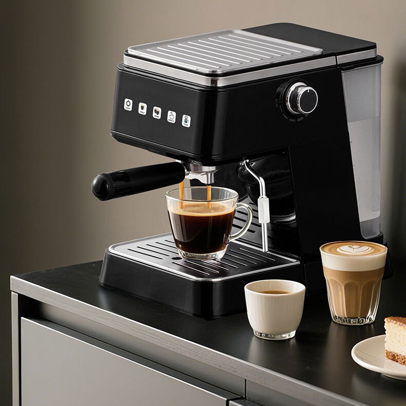 Cross-Border European and American Espresso Coffee Machine, Semi-Automatic Extraction and Milk Frothing