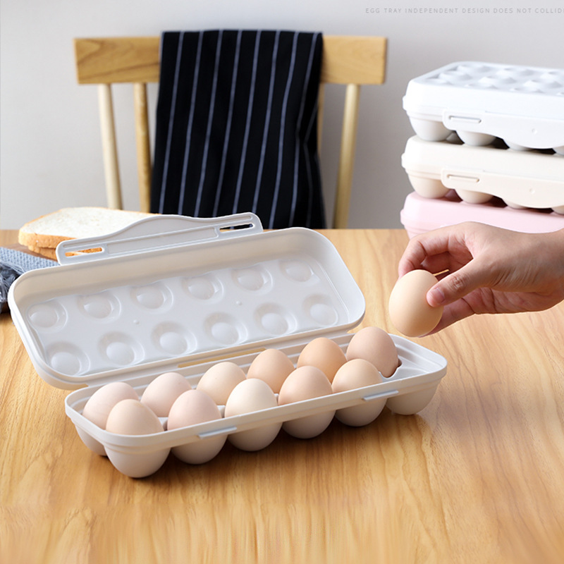 Anti-Collision and Anti-Damage Egg Preservation Storage Box with Lid Snap-On Stackable Multi-Grids Egg Carton Egg Tray in Stock