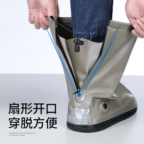 Wholesale rain shoe covers, PVC outdoor travel high shoe covers, rainy waterproof anti-slip shoe covers, silicone rainproof boot covers