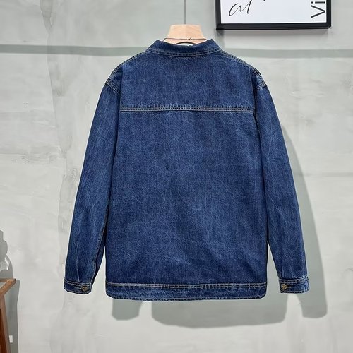 Worksite Welding Worker Heat-Resistant and Abrasion-Resistant Work Shirt Men Spring and Summer New Long-Sleeved Denim Jacket Top for Men