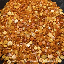 松岗蜜蜡工厂 天然琥珀老蜜蜡隔片饰品 直径6-12mm 俄料老花蜡